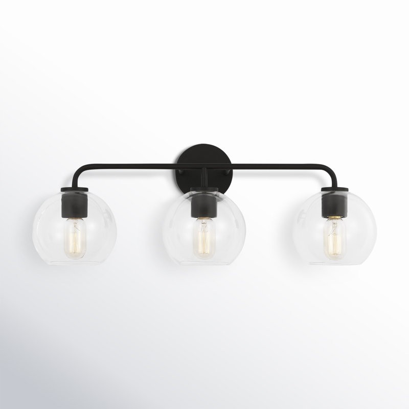 Ericka Farmhouse 3 Light Glass Globe Vanity Light