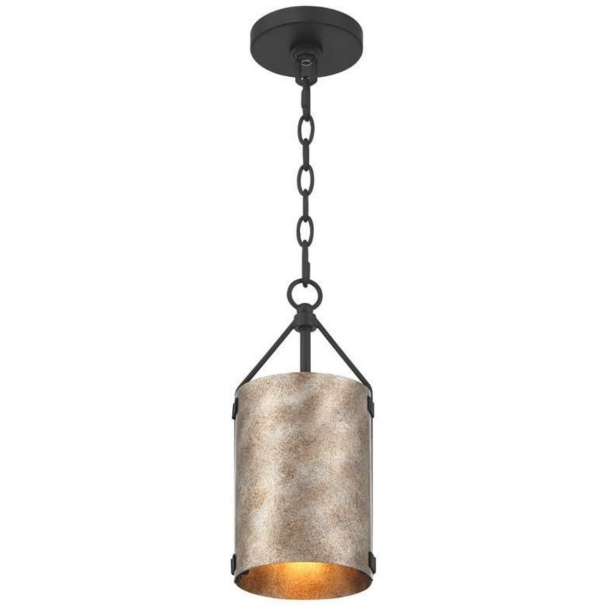 Grange Industrial Rustic Bronze Cylinder Pendant Light