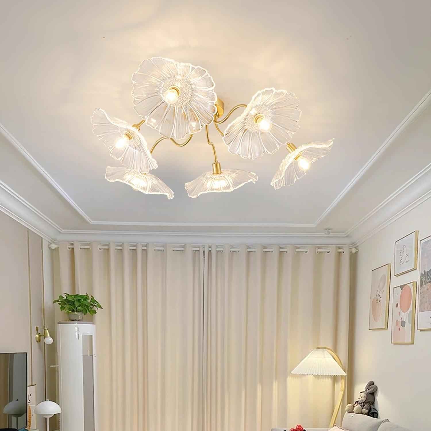 Pranavi Lotus Leaf Glass Ceiling Light