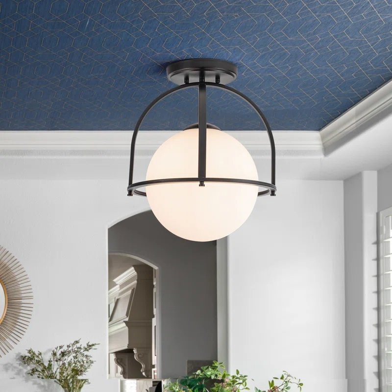 Aurea Vintage Globe Flush Mount Ceiling Light