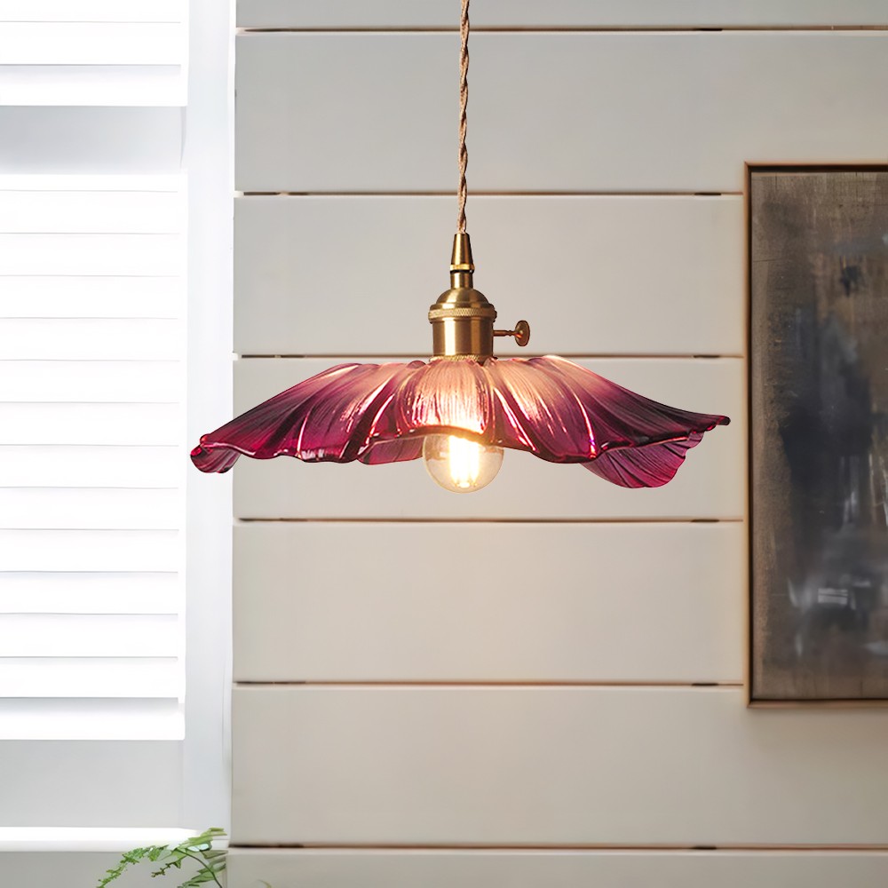 Callista Retro Lotus Creative Glass Pendant Light