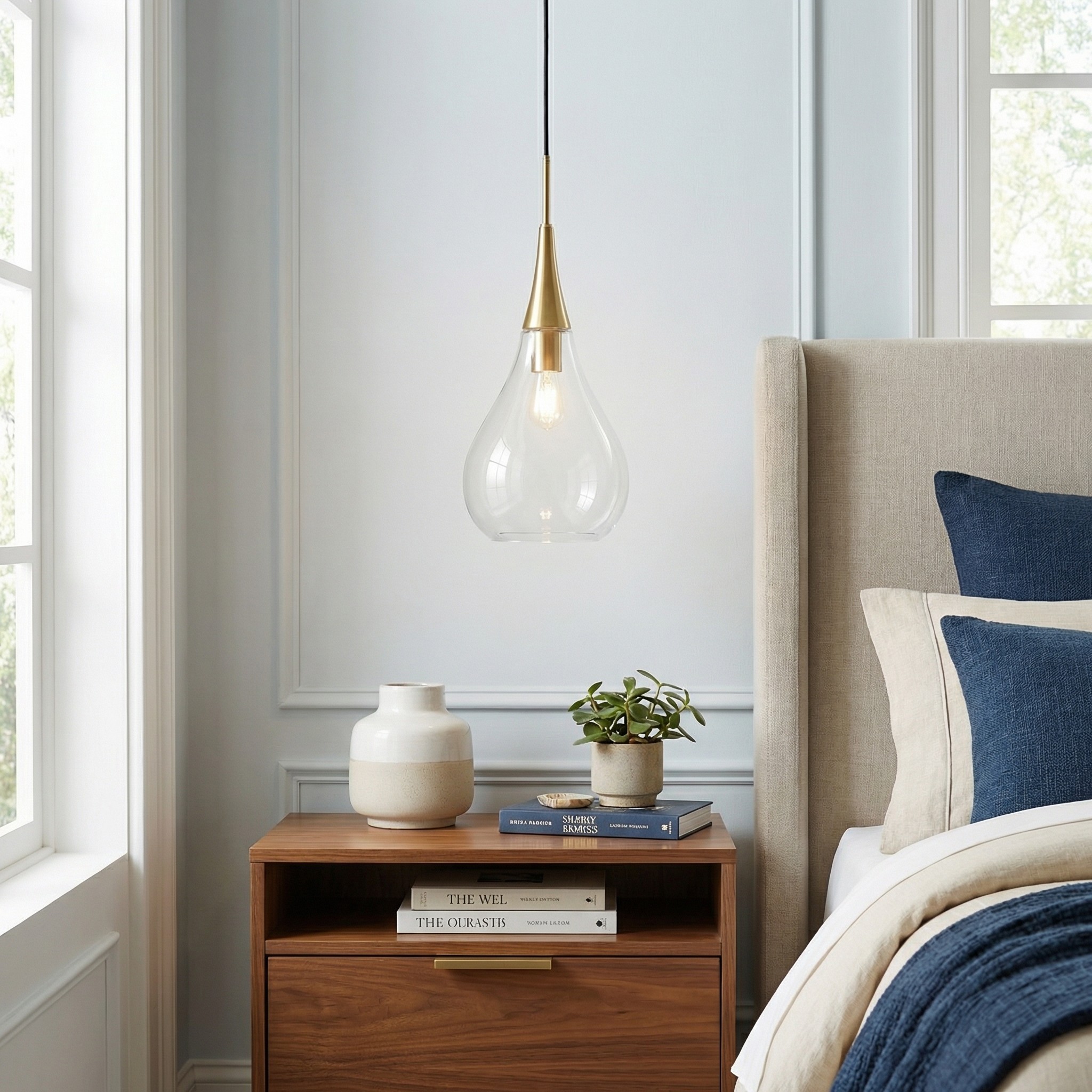 Clarke Minimalist Teardrop Glass Pendant Light