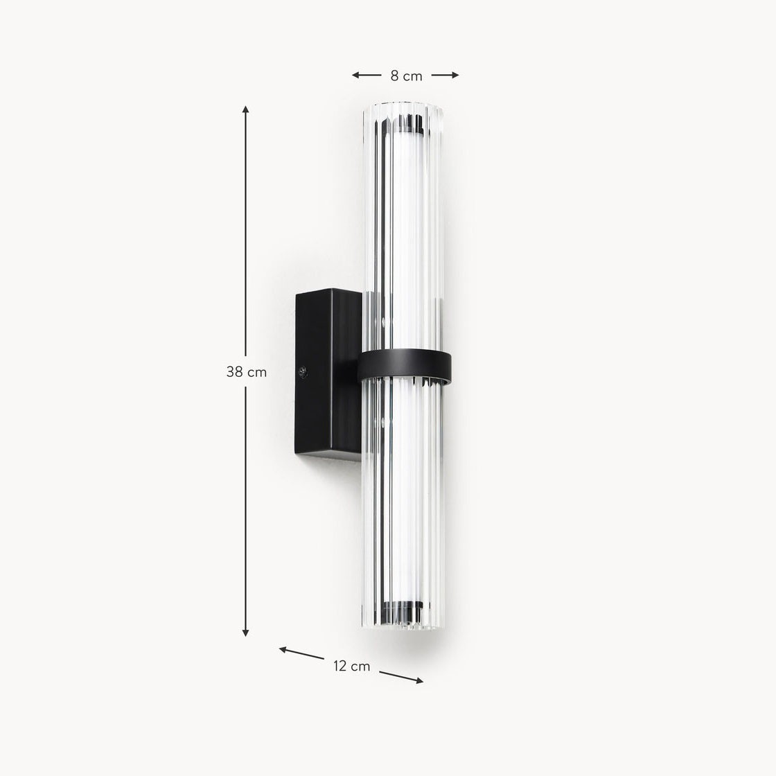 Saelin Modern LED Tube Glass Wall Sconce