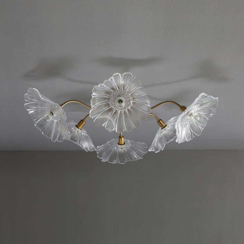 Pranavi Lotus Leaf Glass Ceiling Light
