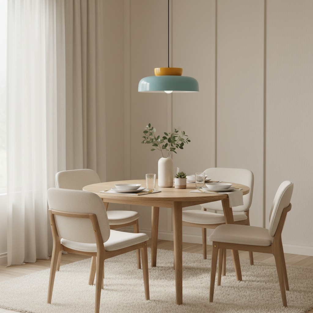 Smith Modern Nordic Bauhaus Macarons Bowl Shade Ceramic Pendant Light