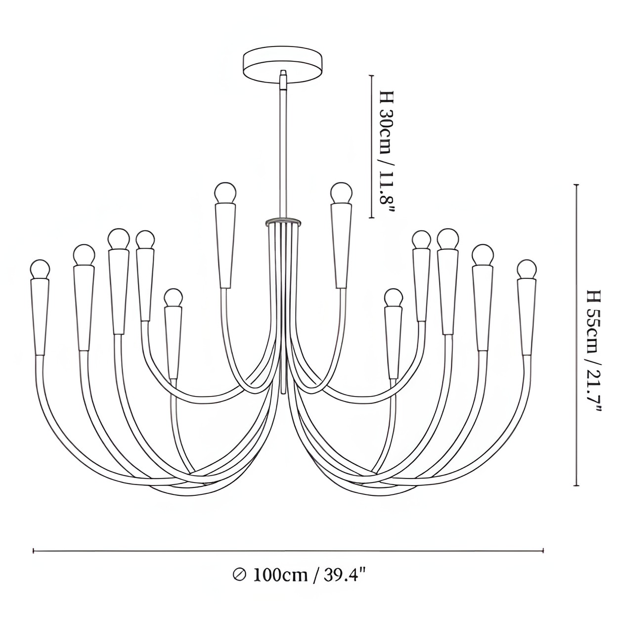 Luren Light Luxury Candle Iron Branch Chandelier