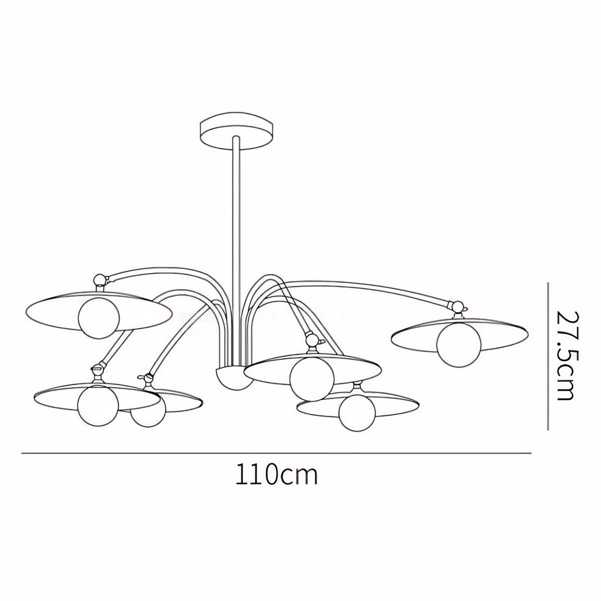Xandros White Metal Champignon Chandelier