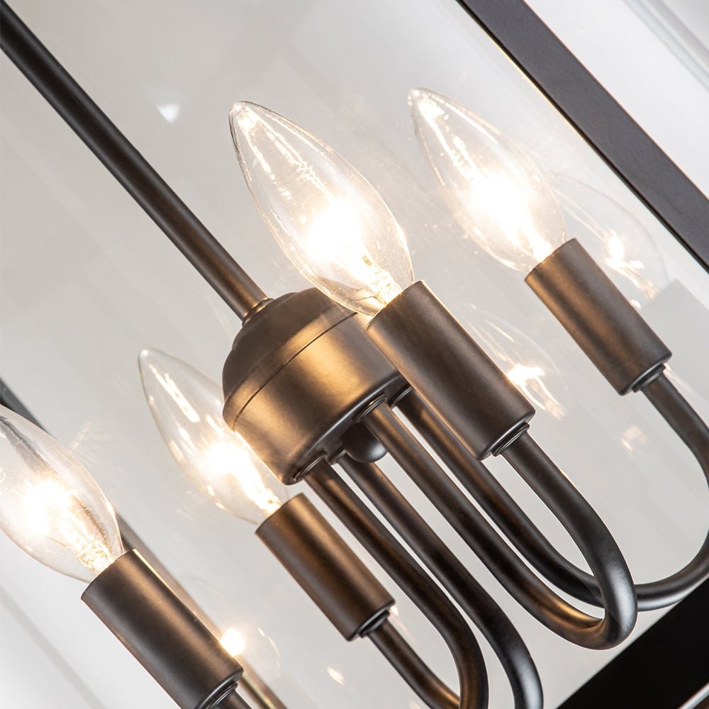 Merrick Metal Lantern Round Glass Chandelier