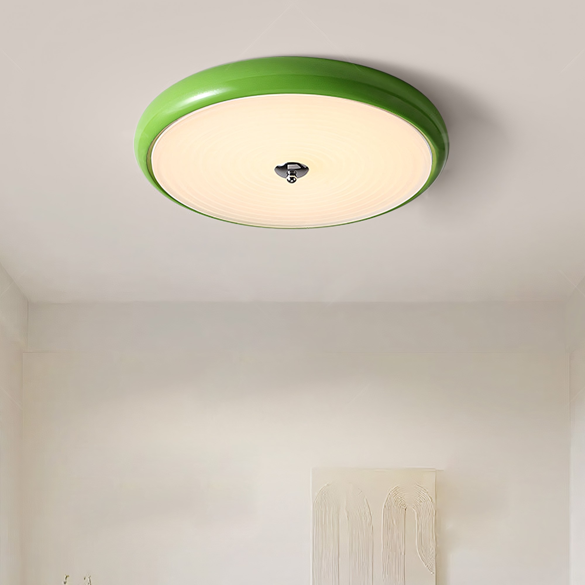 Laren Ribbed Glass Shade Led Circular Light