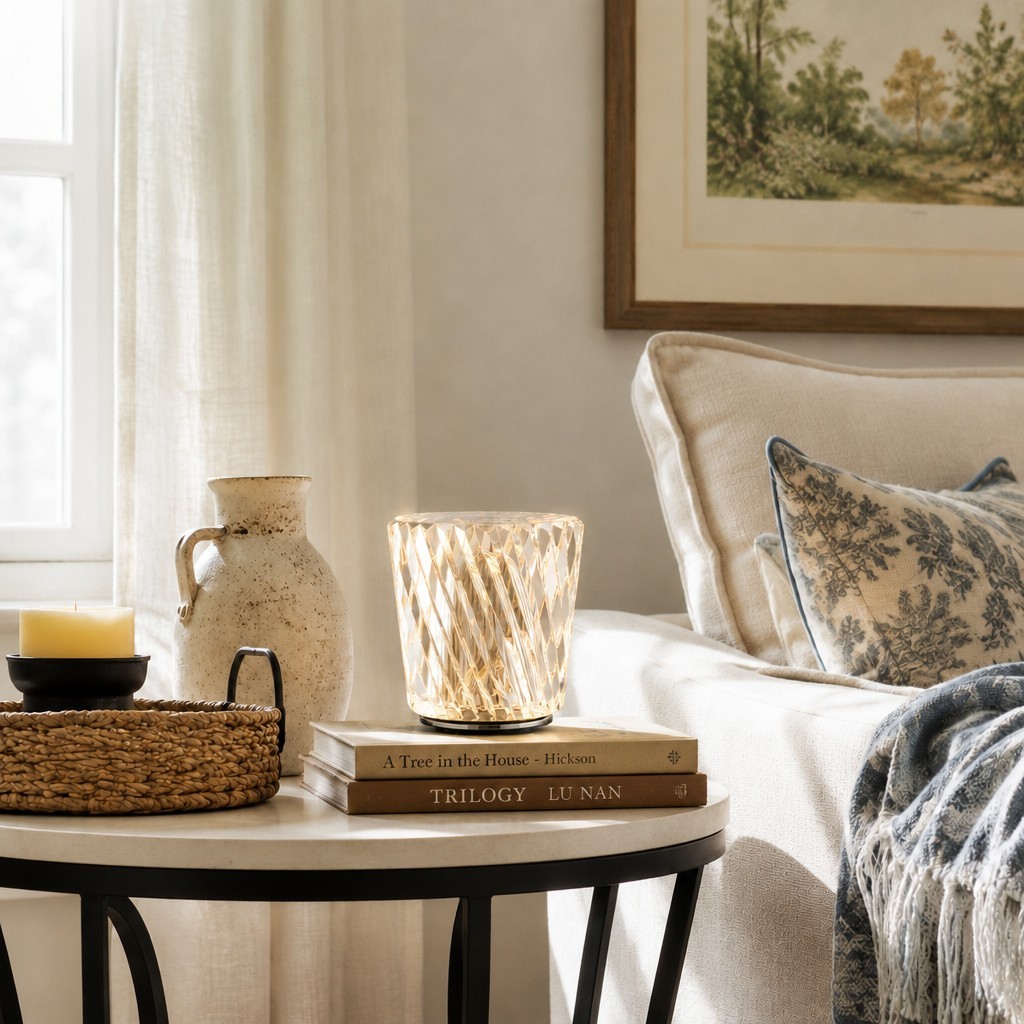 Faelith Modern Crystal Glass Faceted Table Lamp
