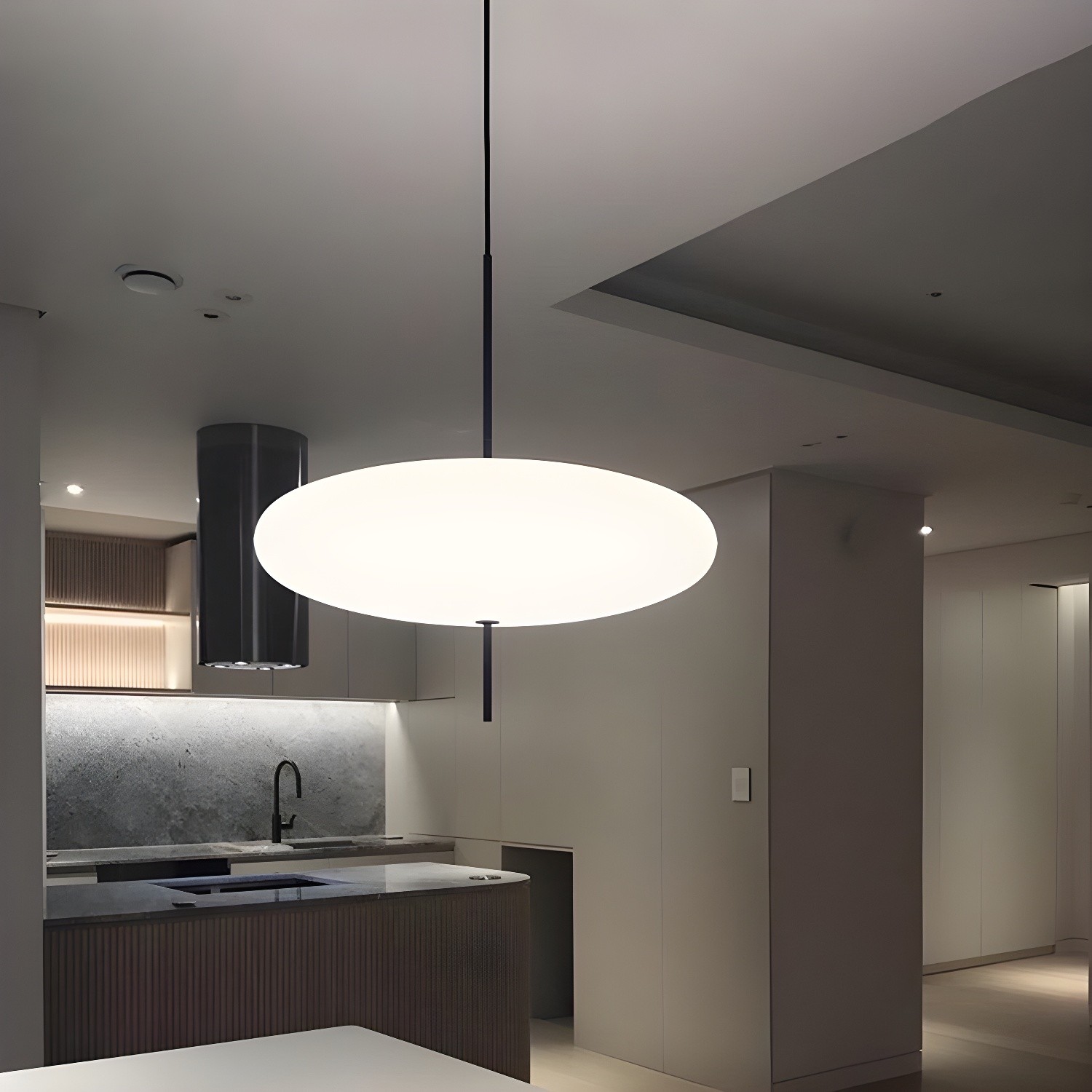 Korbin Acrylic White Flying Saucer Pendant Light