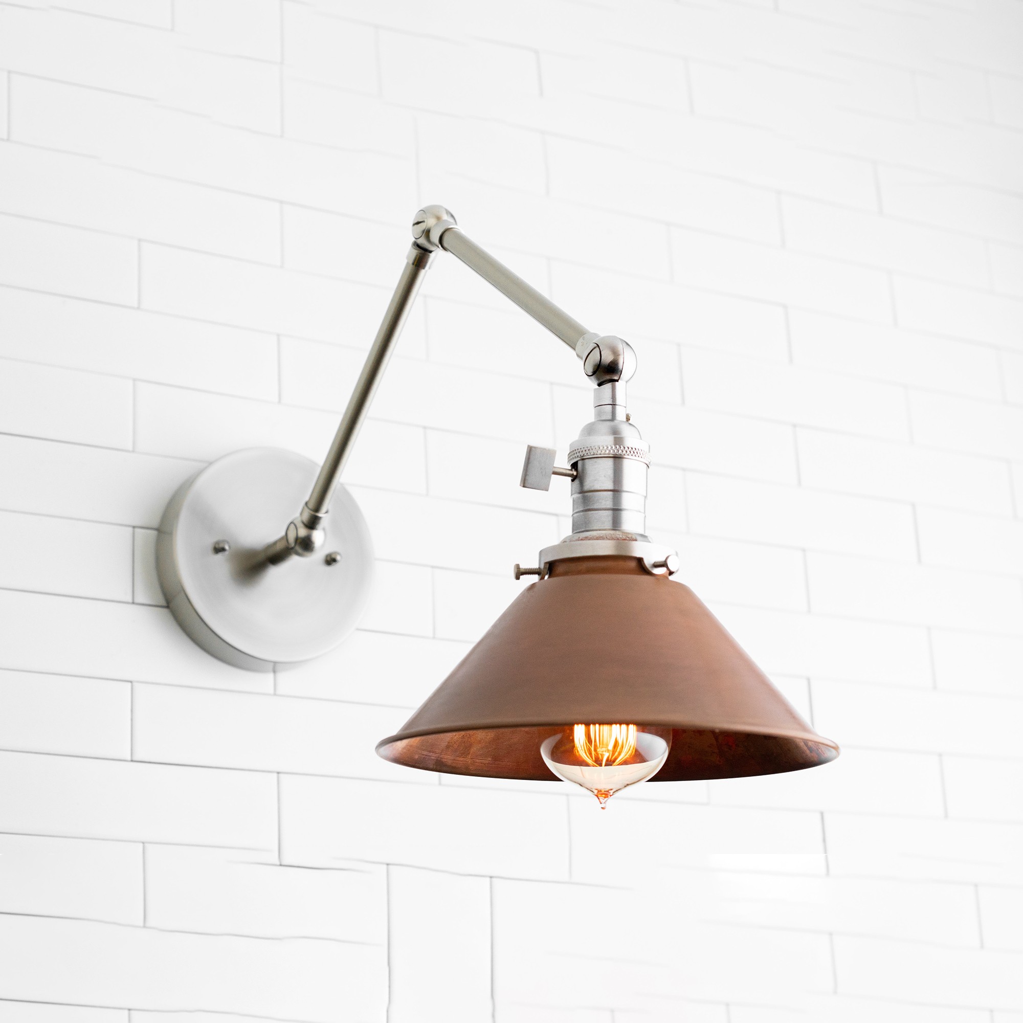 Hugo Industrial Metal Swing Arm Conical Wall Lilght