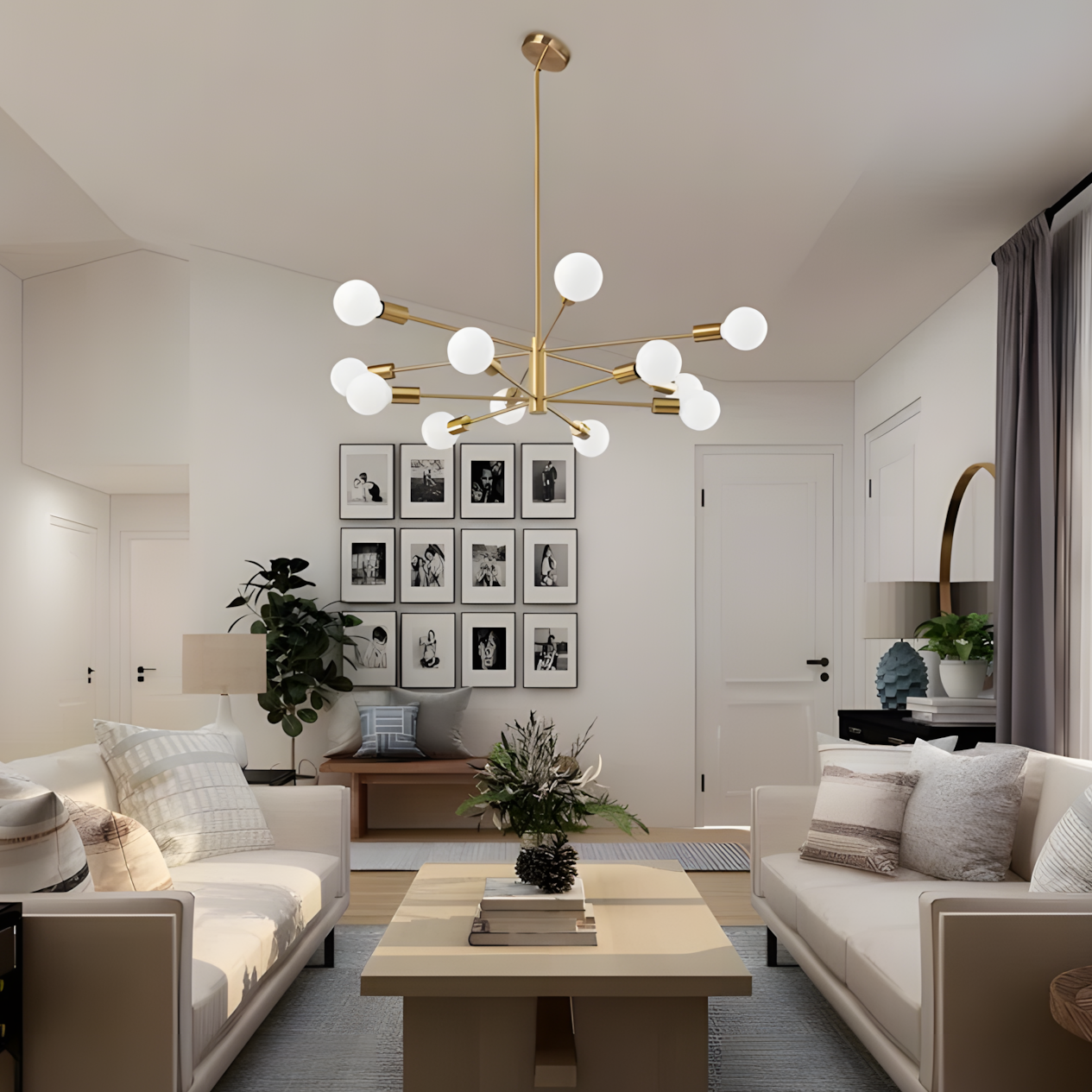 Drayven Modern Tiered Sputnik Metal Chandelier