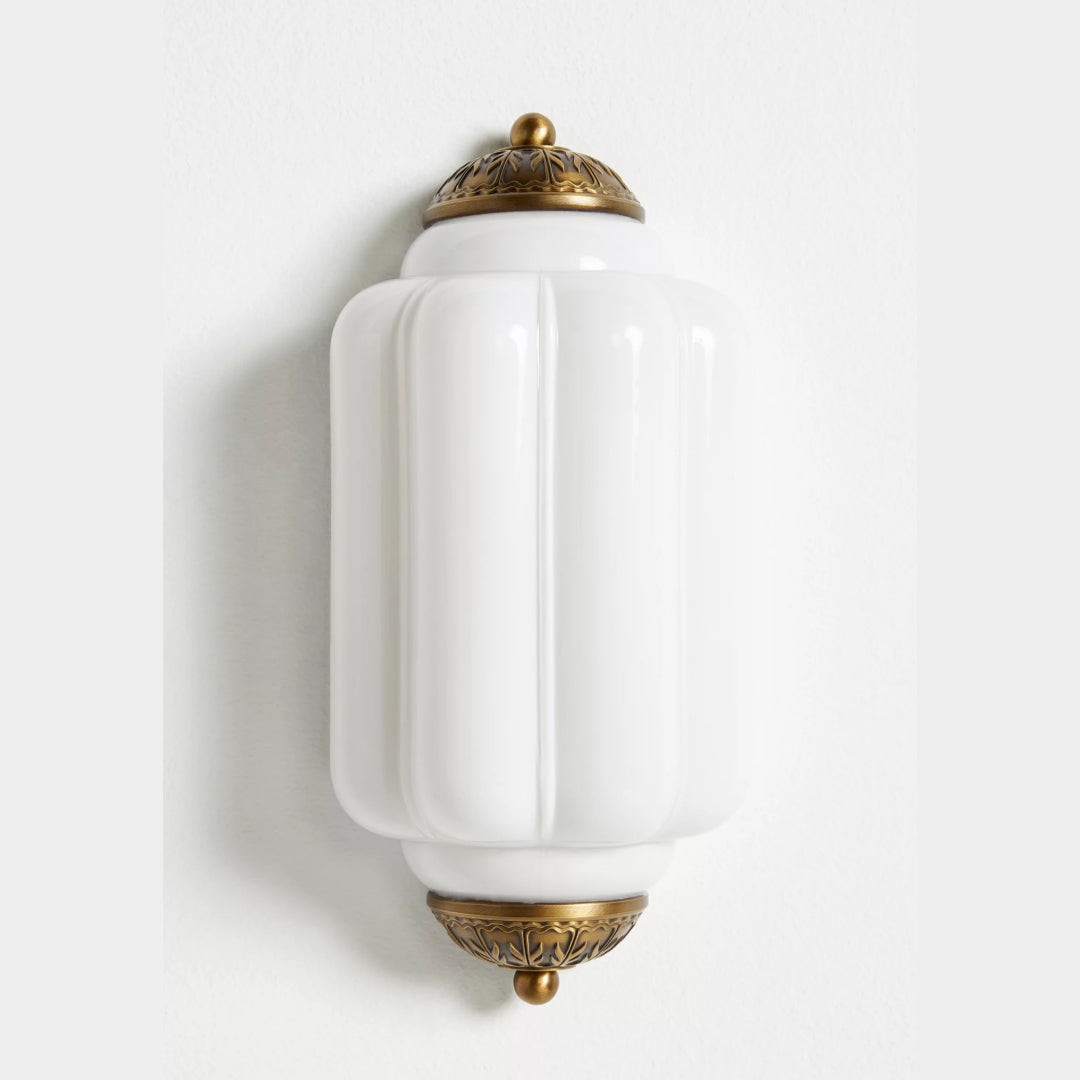Vintage Elegant Milk Glass Eloise Wall Sconce - Retro Accent Lighting for Bathroom\Bedroom\Hallway