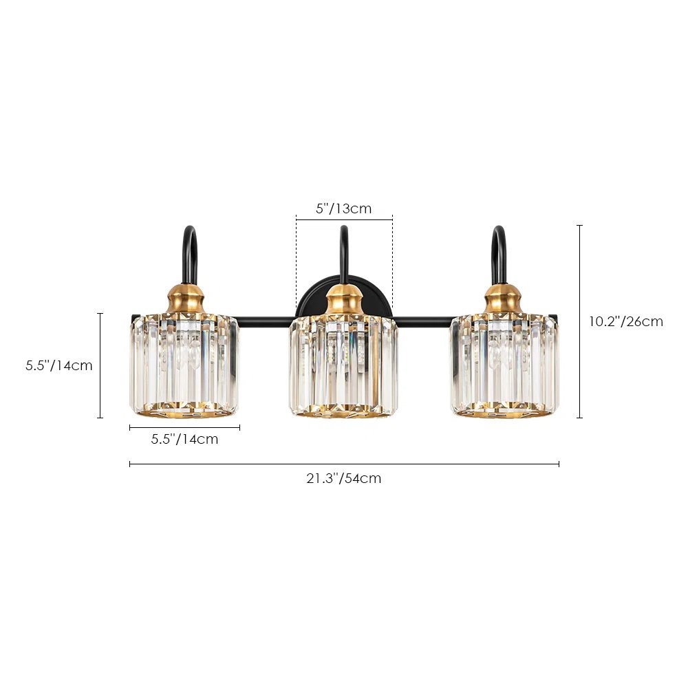 Naeris Modern Square Crystal Wall Sconce