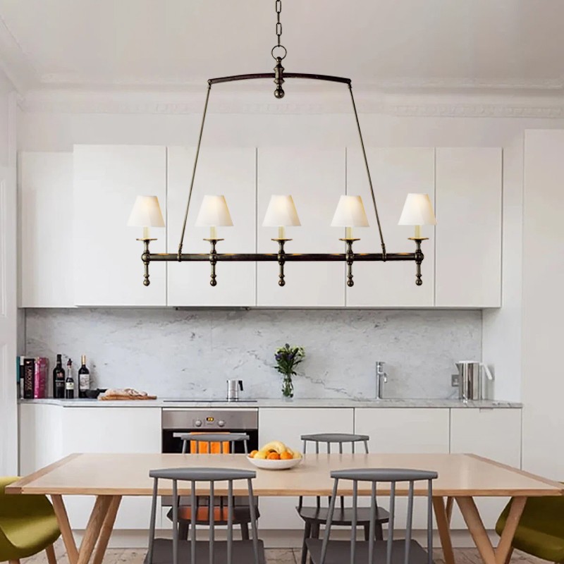 Selene Farmhouse Classic Linear Chandelier For Dining Table