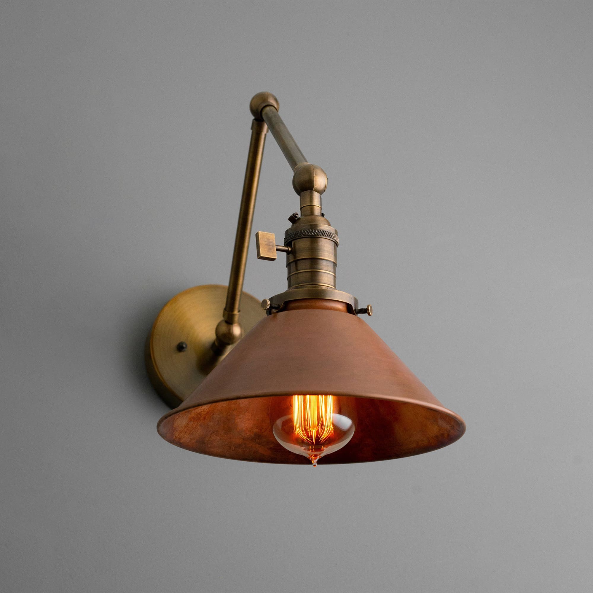 Hugo Industrial Metal Swing Arm Conical Wall Lilght