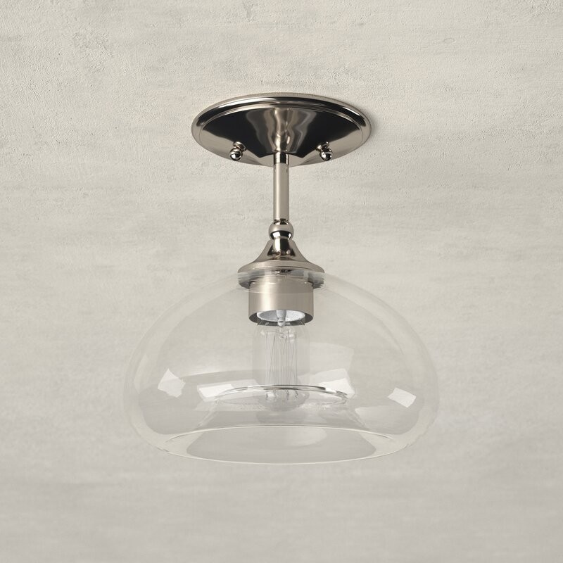 Thyran Farmhouse Small Globe Clear Glass Flush Mount Ceiling Light