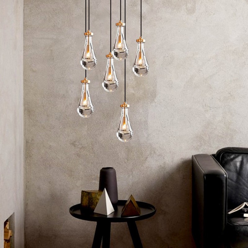 Peregrine Modern All-copper Crystal Raindrop Linear Chandelier