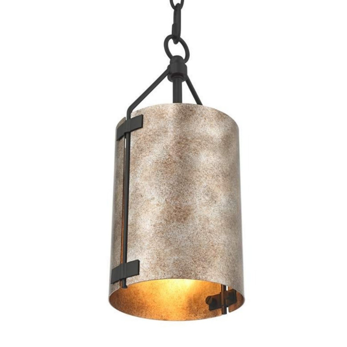 Grange Industrial Rustic Bronze Cylinder Pendant Light