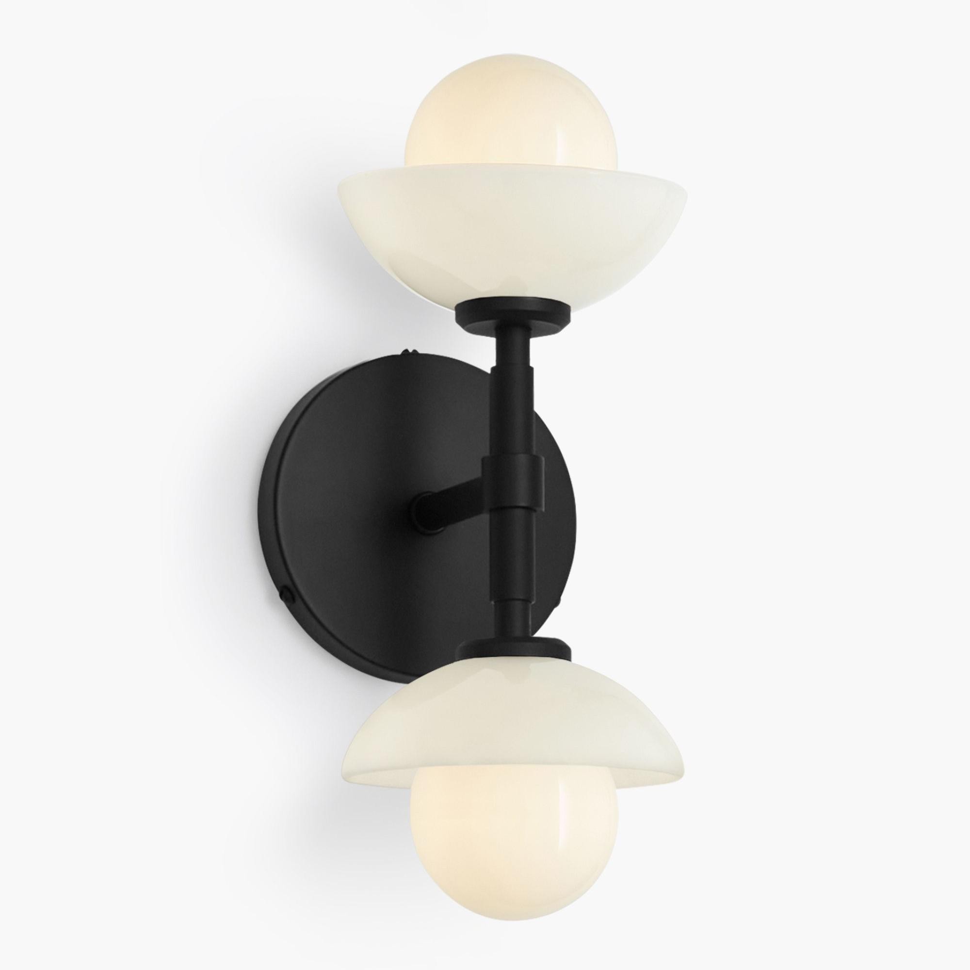 Brianna Farmhouse Alabaster Double Globe Sconce