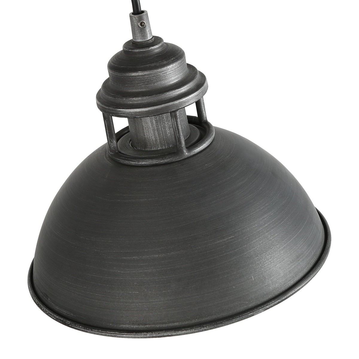 Hendon Industrial Matte Black Wrought Iron Dome Pendant Light