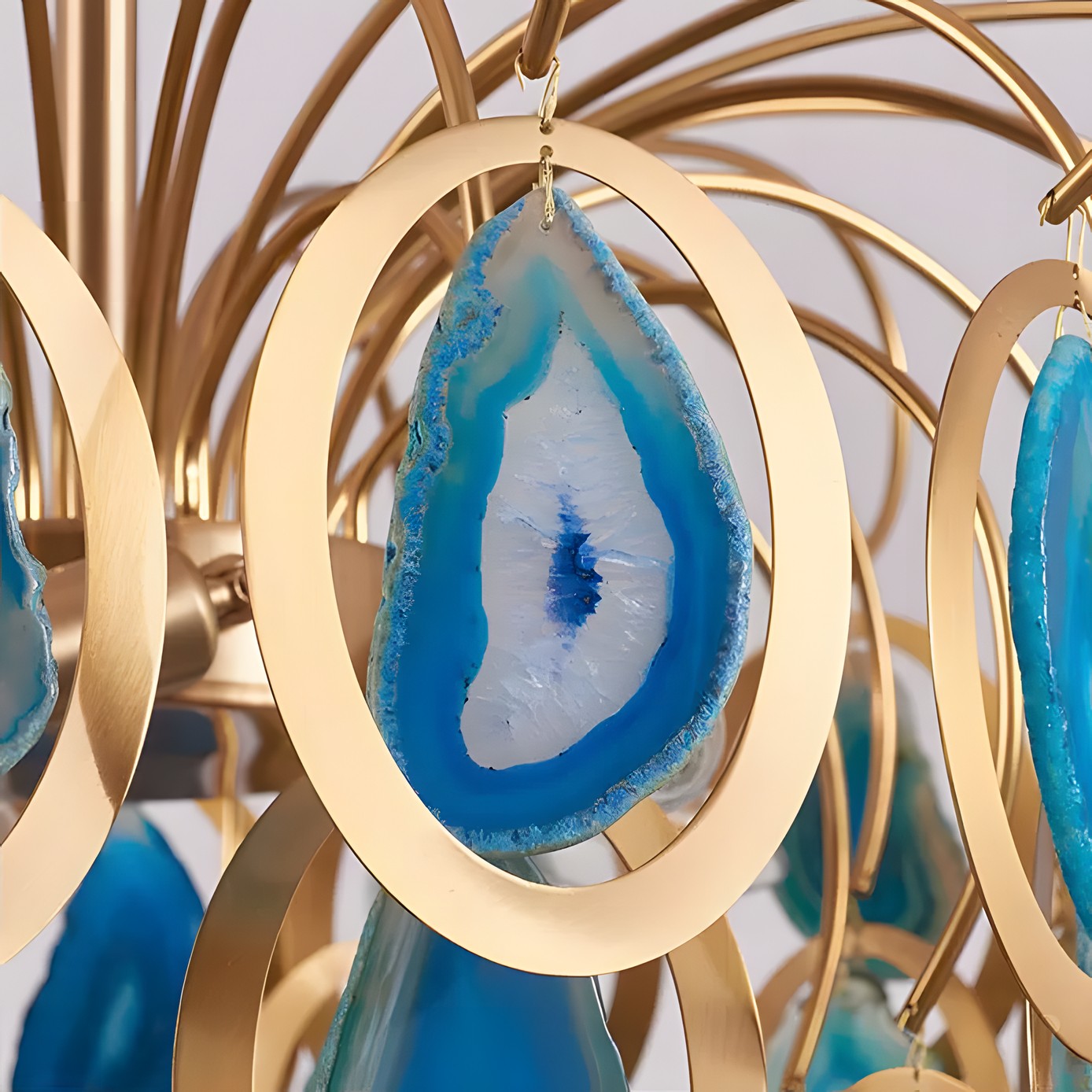 Nia Luxury Slice Agate Chandelier