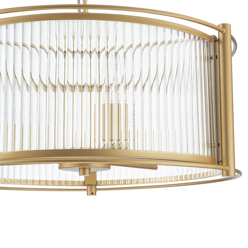 Tycho Modern Fluted Glass Drum Pendant
