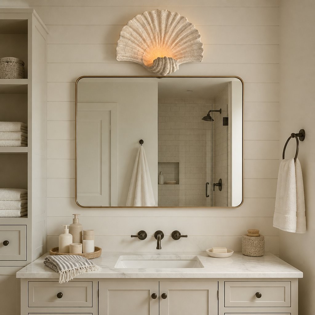 Coralie Vintage Natural Sandstone Shell Wall Lamp