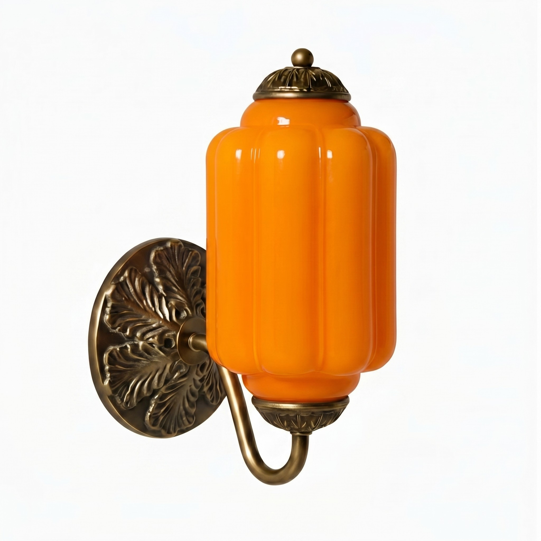 Cyrilith Vintage Milk Glass Oiled Brass Eloise Sconce