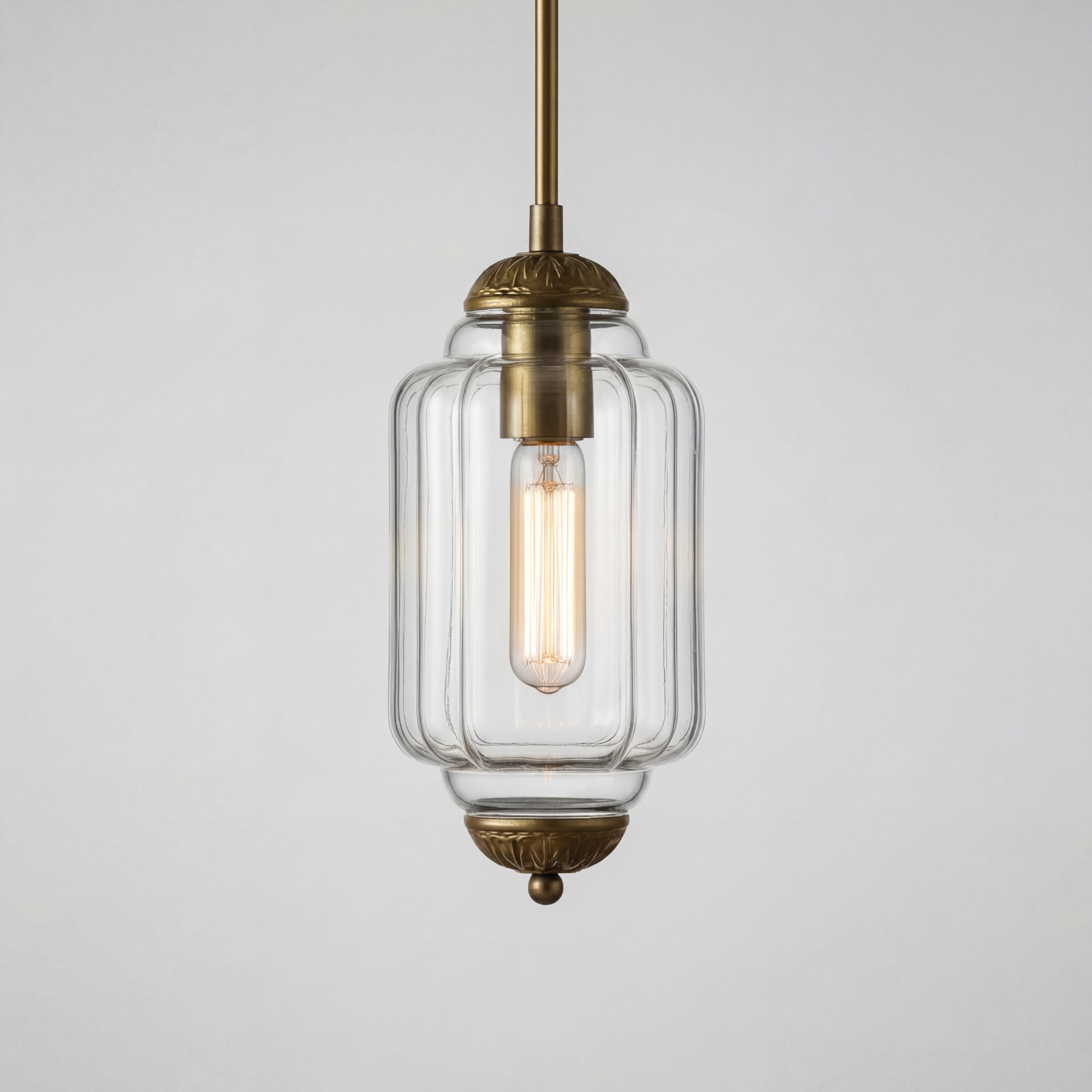 Cyrilith Farmhouse Pumpkin Glass Eloise Pendant Light