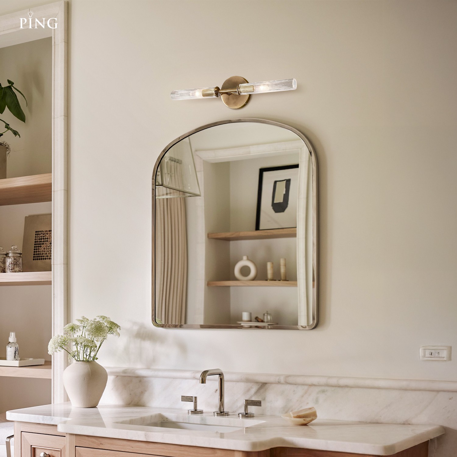 Alice Farmhouse Transparent Ribbed Glass Double Tube Sconce
