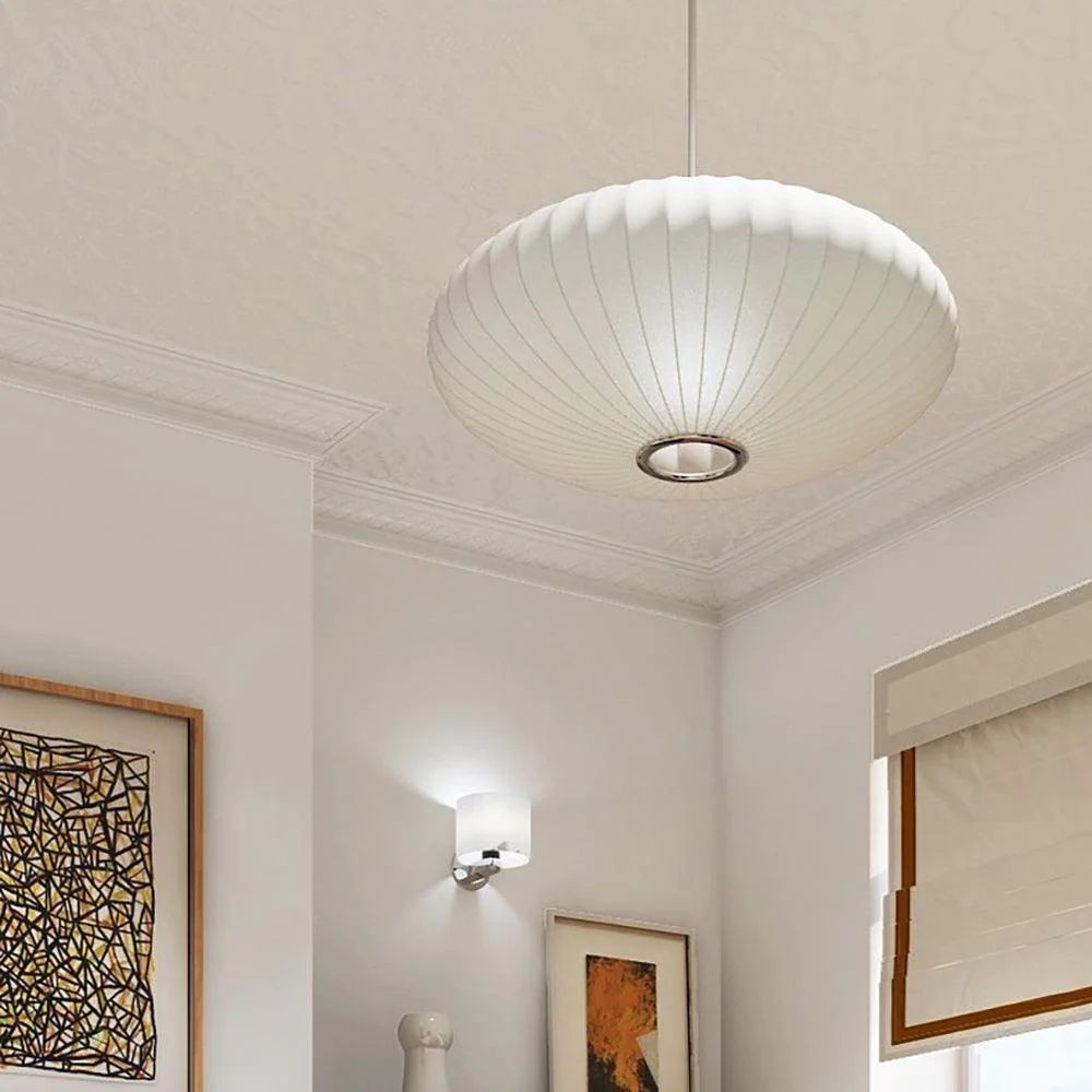 Leocadia White Saucer Nelson Bubble Pendant Light