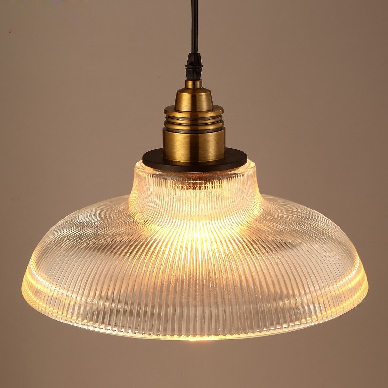 Aevia Vintage Transparent Striped Glass Pendant Light