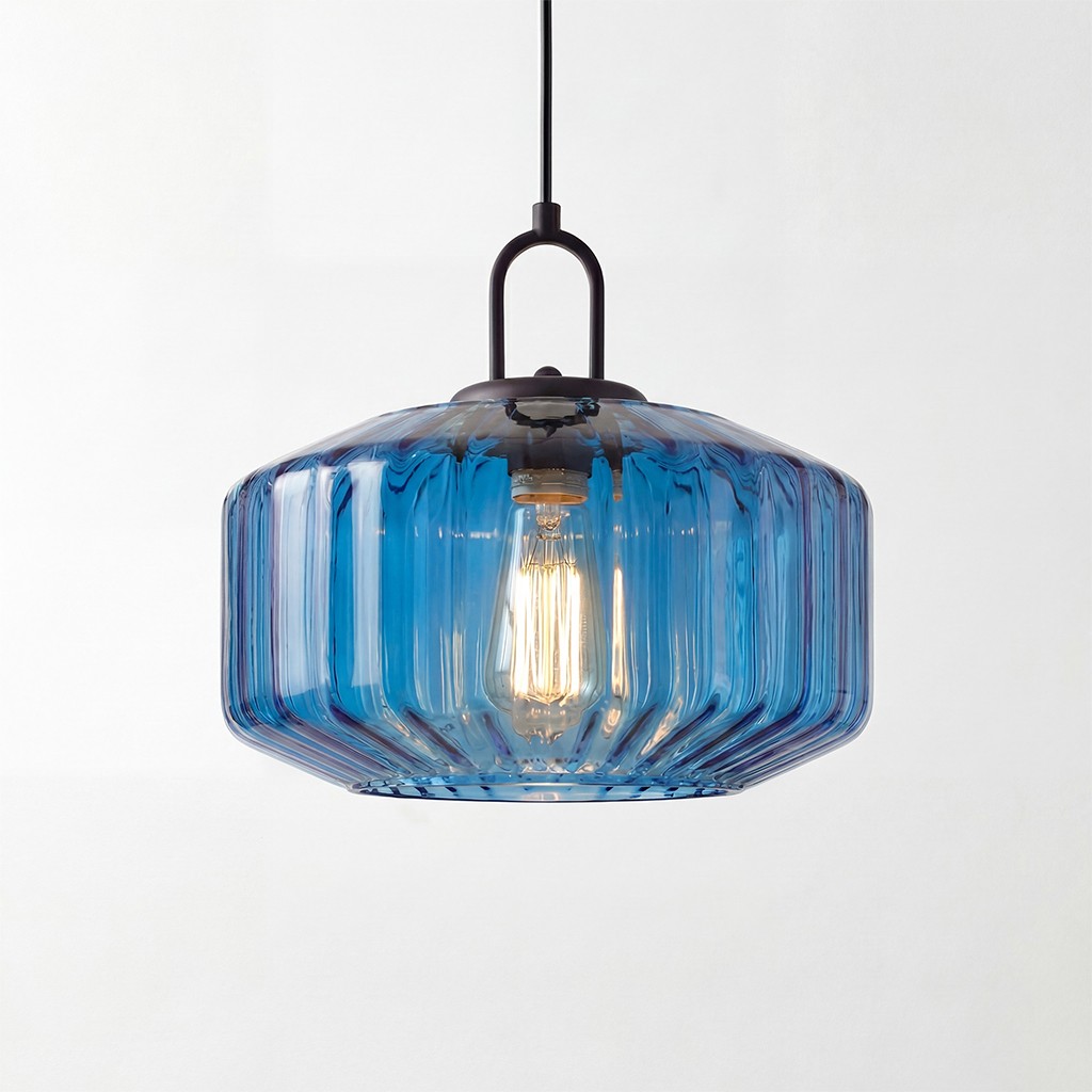 Ivan Vintage Handmade Striped Glass Pendant Light