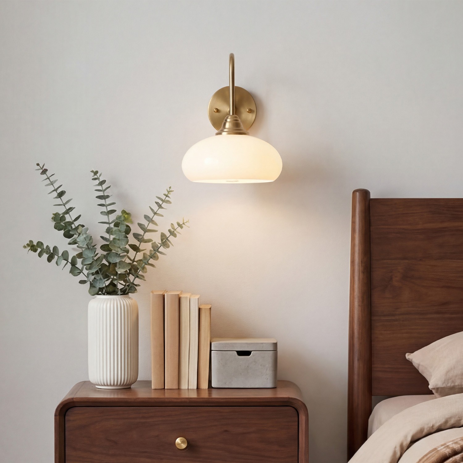 Ylvaen Bauhaus 1 Light Milk Glass Sconce