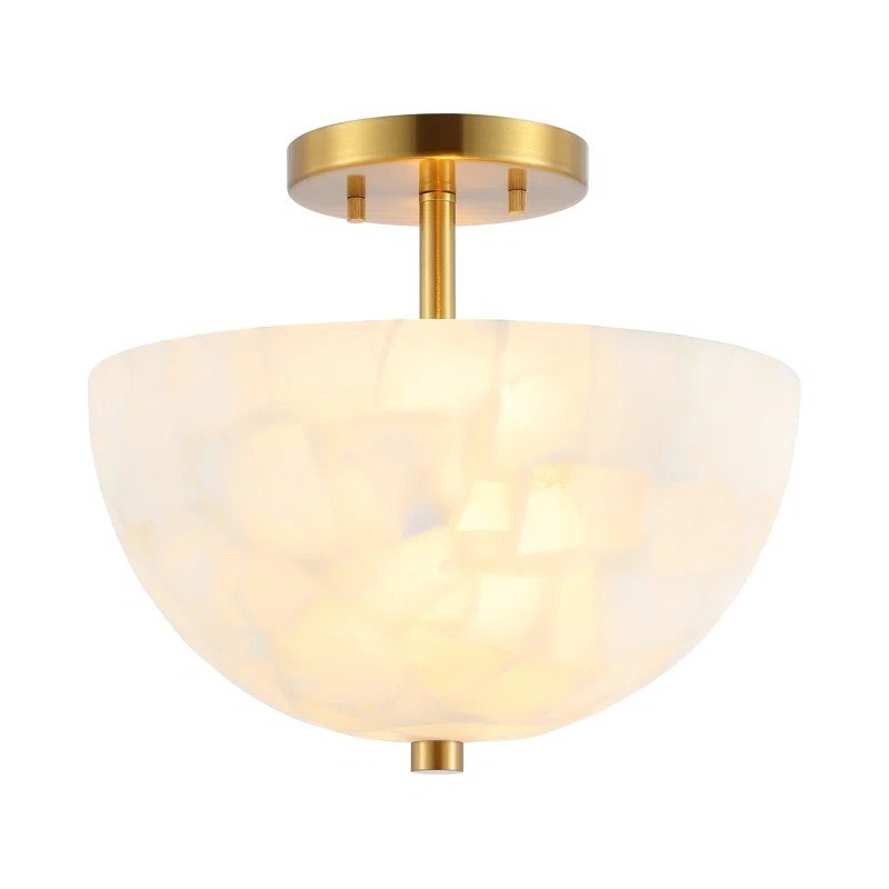 Faeluna Modern Alabaster Round Ceiling Light