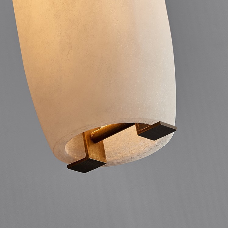 Guido Flute Cylindrical Alabaster Pendant Light