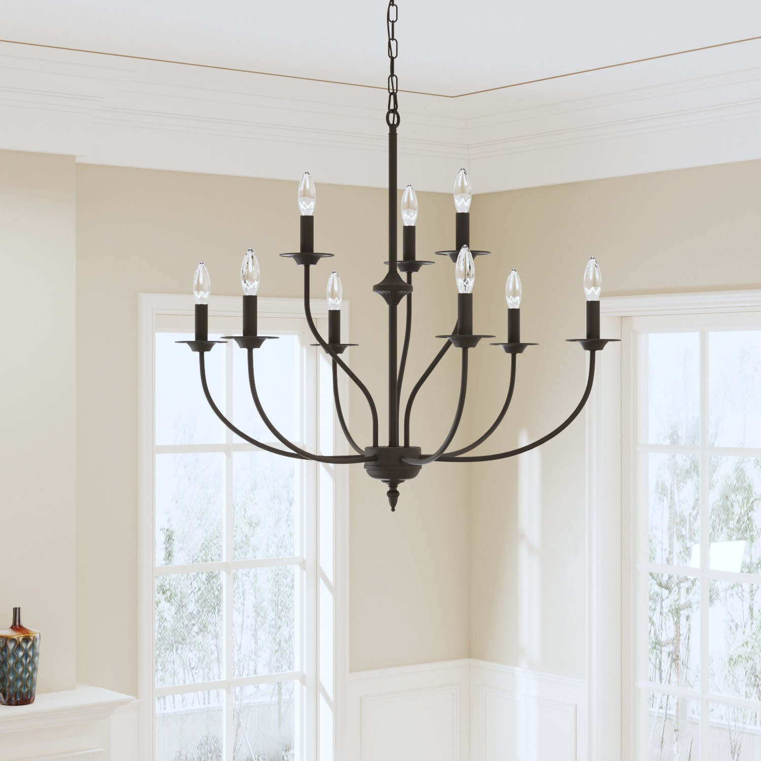 Caelestis Farmhouse 9 Light Metal Chandelier