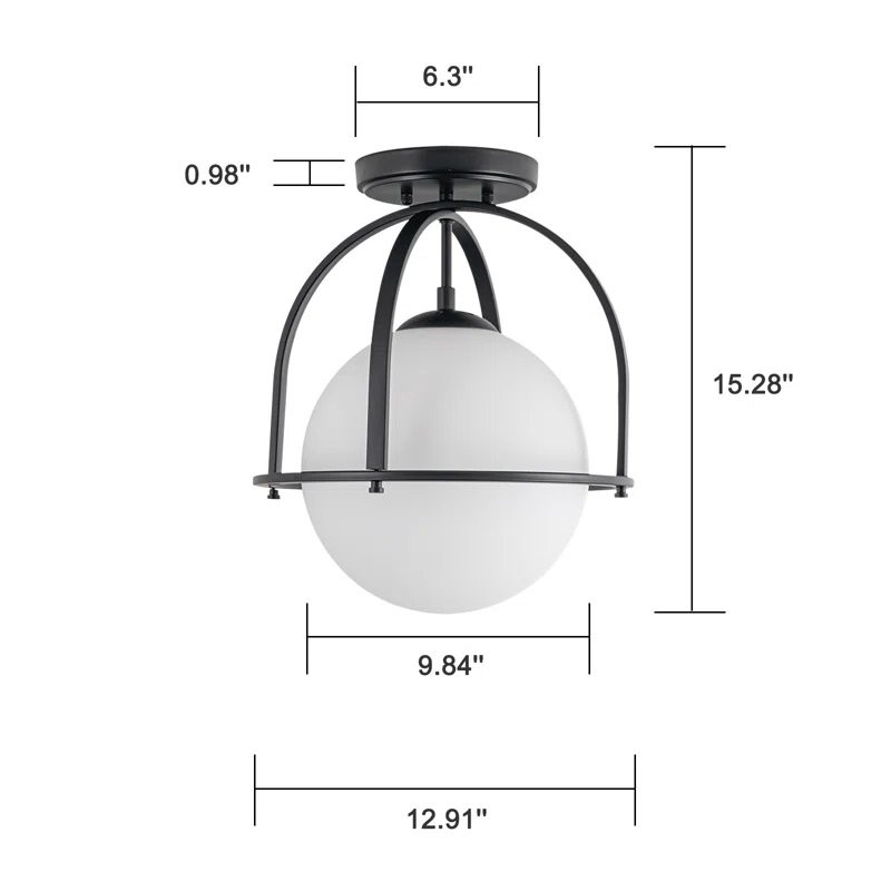 Aurea Vintage Globe Flush Mount Ceiling Light