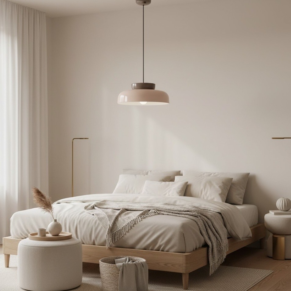 Smith Modern Nordic Bauhaus Macarons Bowl Shade Ceramic Pendant Light