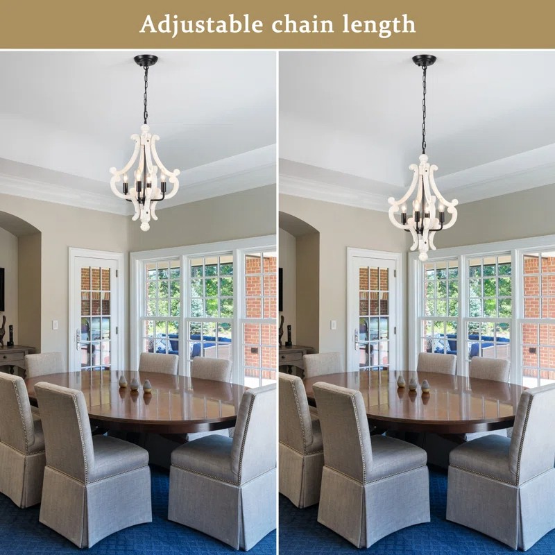 Astridina Rustic Antique Wooden French Country Chandelier