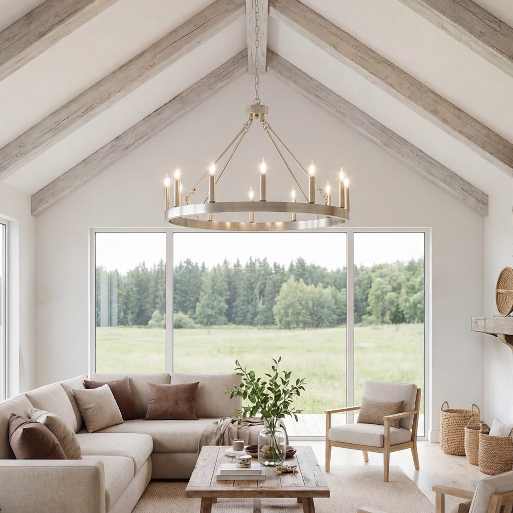 Beau Large 12 Lights Rustic Wagon Wheel Chandelier