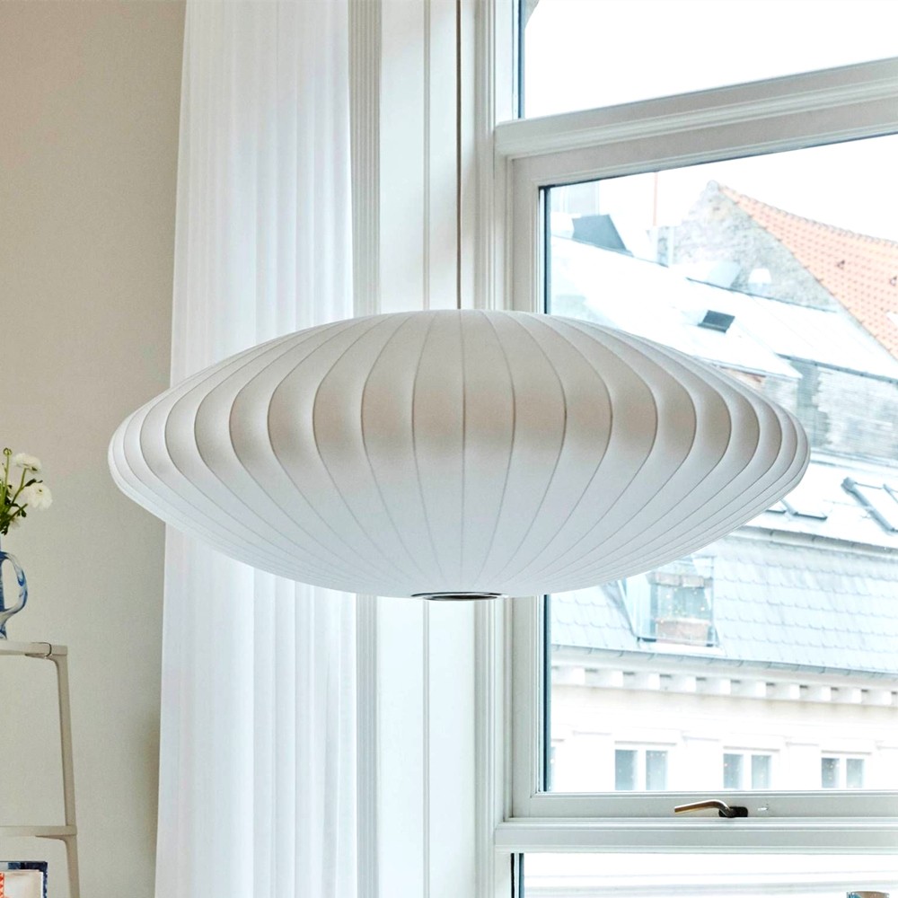 Leocadia White Saucer Nelson Bubble Pendant Light