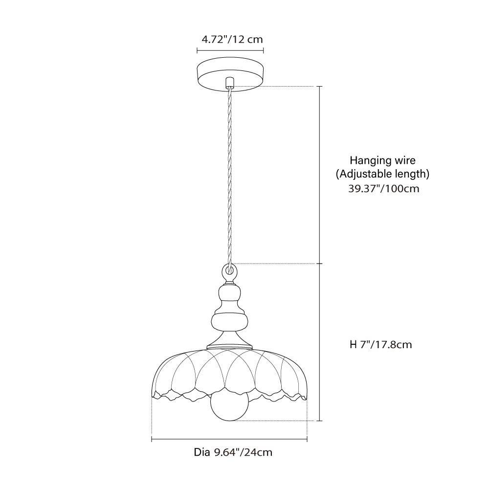 Jaime Antique Brass and Glass Flower Pendant Light
