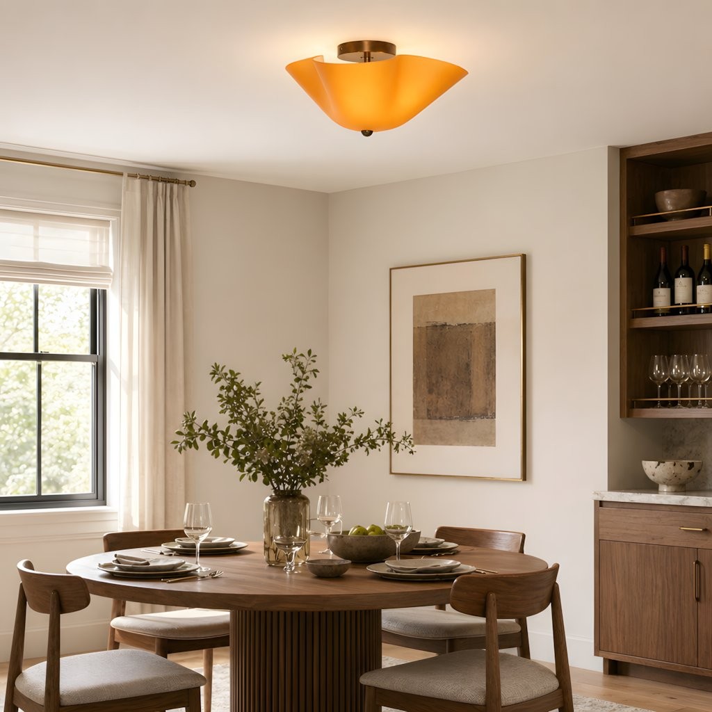 Esmay Modern Wavy Glass Fazzo Flush Mount Ceiling Light