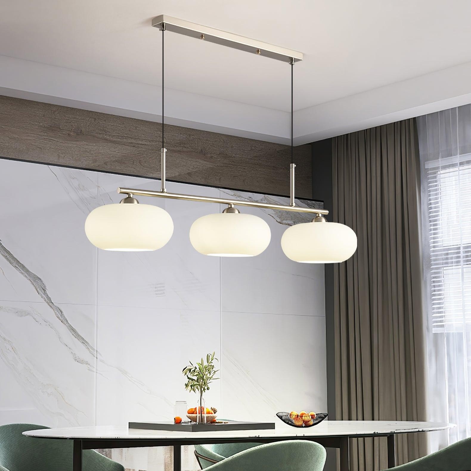 Wrythe 3-Light Milk Glass Linear Pendant Light