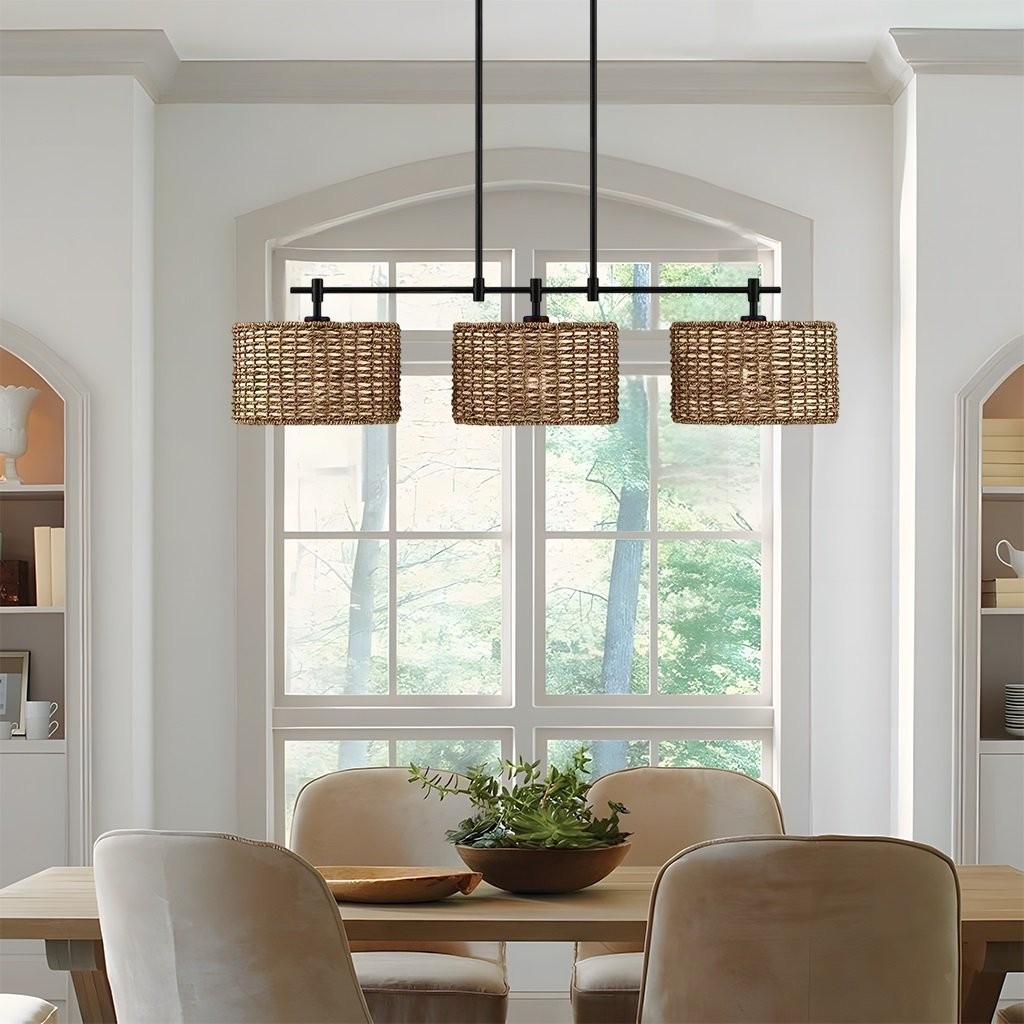 Raphael Beachy 3 Light Dimmable Drum Chandelier for Dining Room