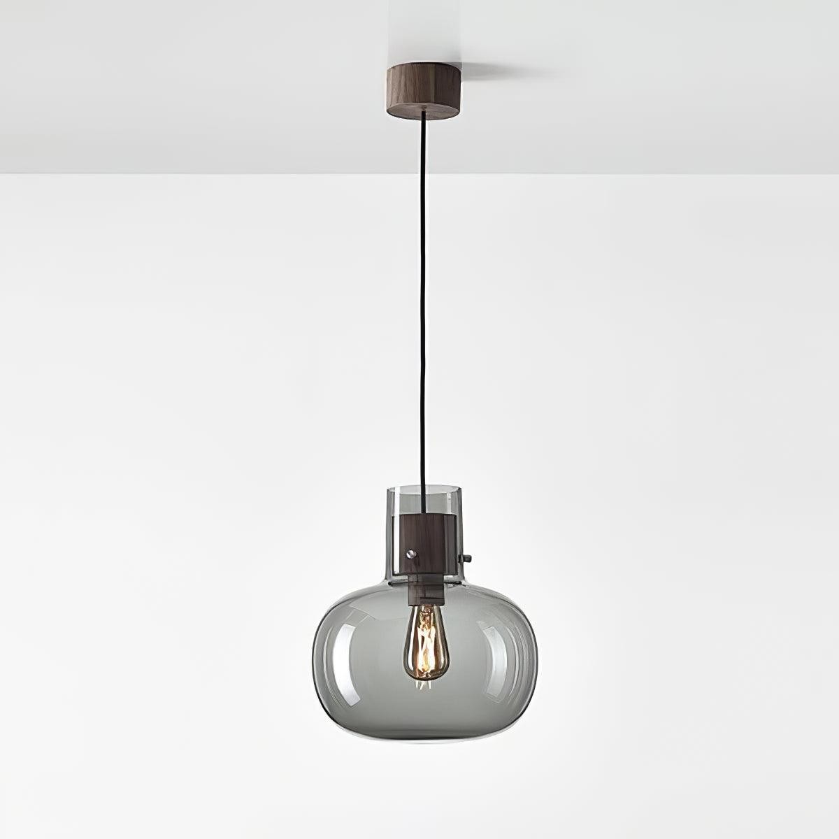 Dravon Minimalist Amber Glass Bottle Pendant Light