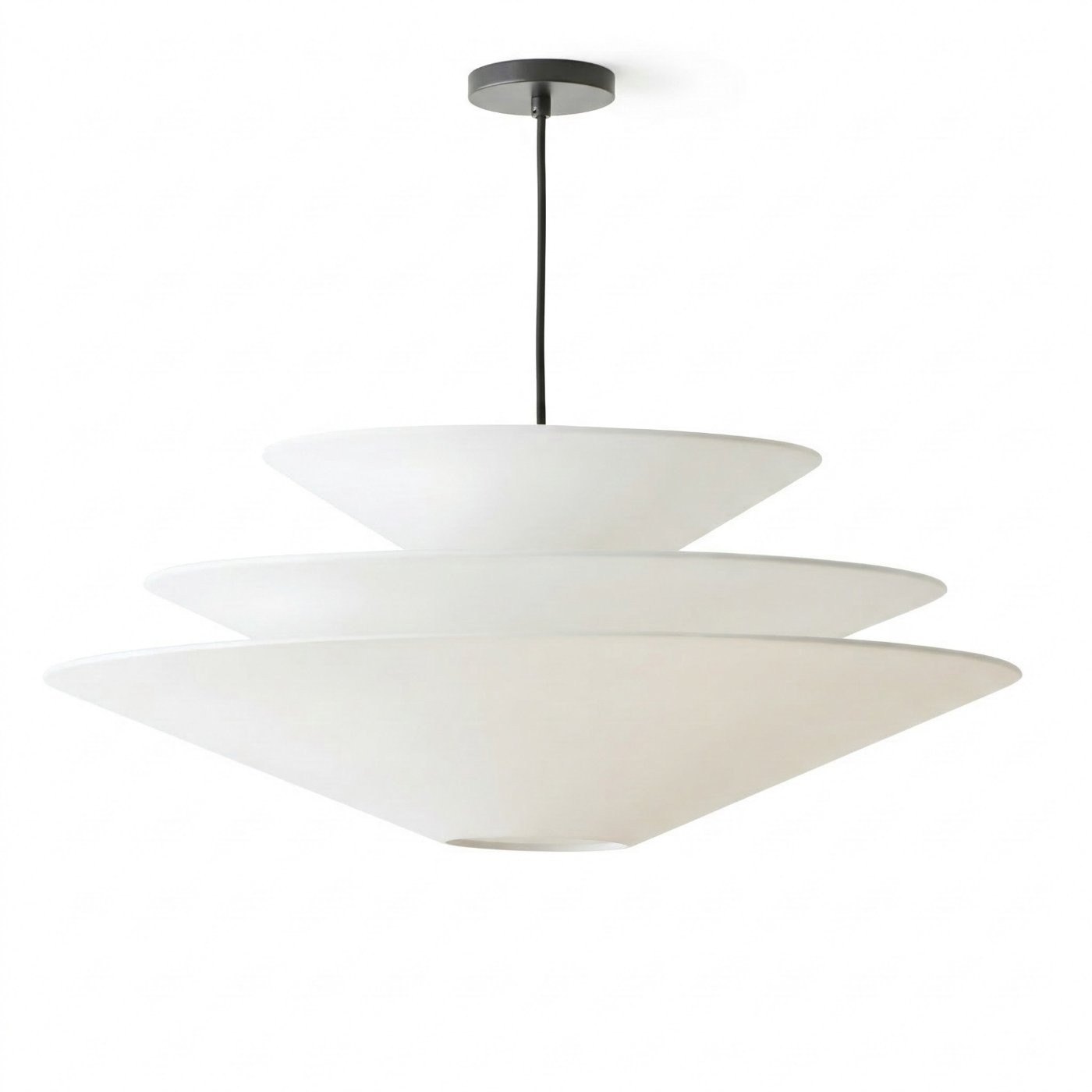 Orabella Scandinavian Tiered Linen Cone Pendant Light